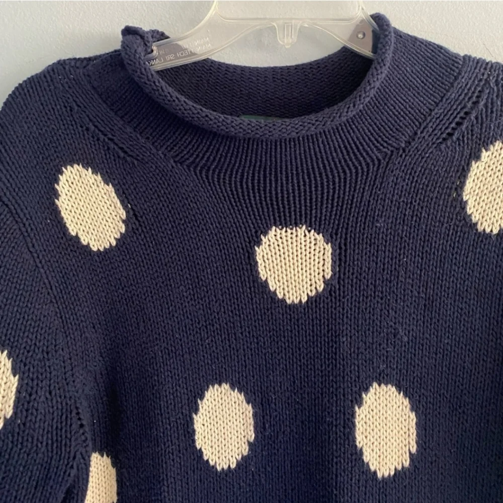 JCrew Vintage Cotton polka dot sweater- Small - Picture 4 of 7